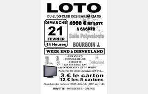 Retour cartons loto :  12 février au + tard !