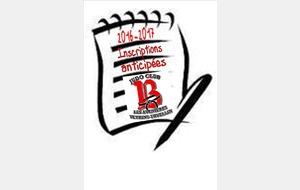 Inscriptions anticipées Saison 2016-2017