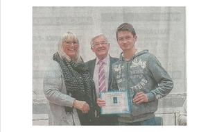 Joris Magaud récompensé par la ville des Avenières