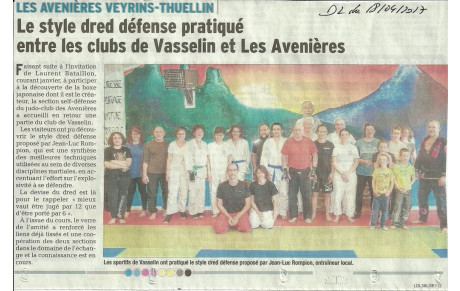 Self défense : échange entre les clubs de Vasselin et des Avenières